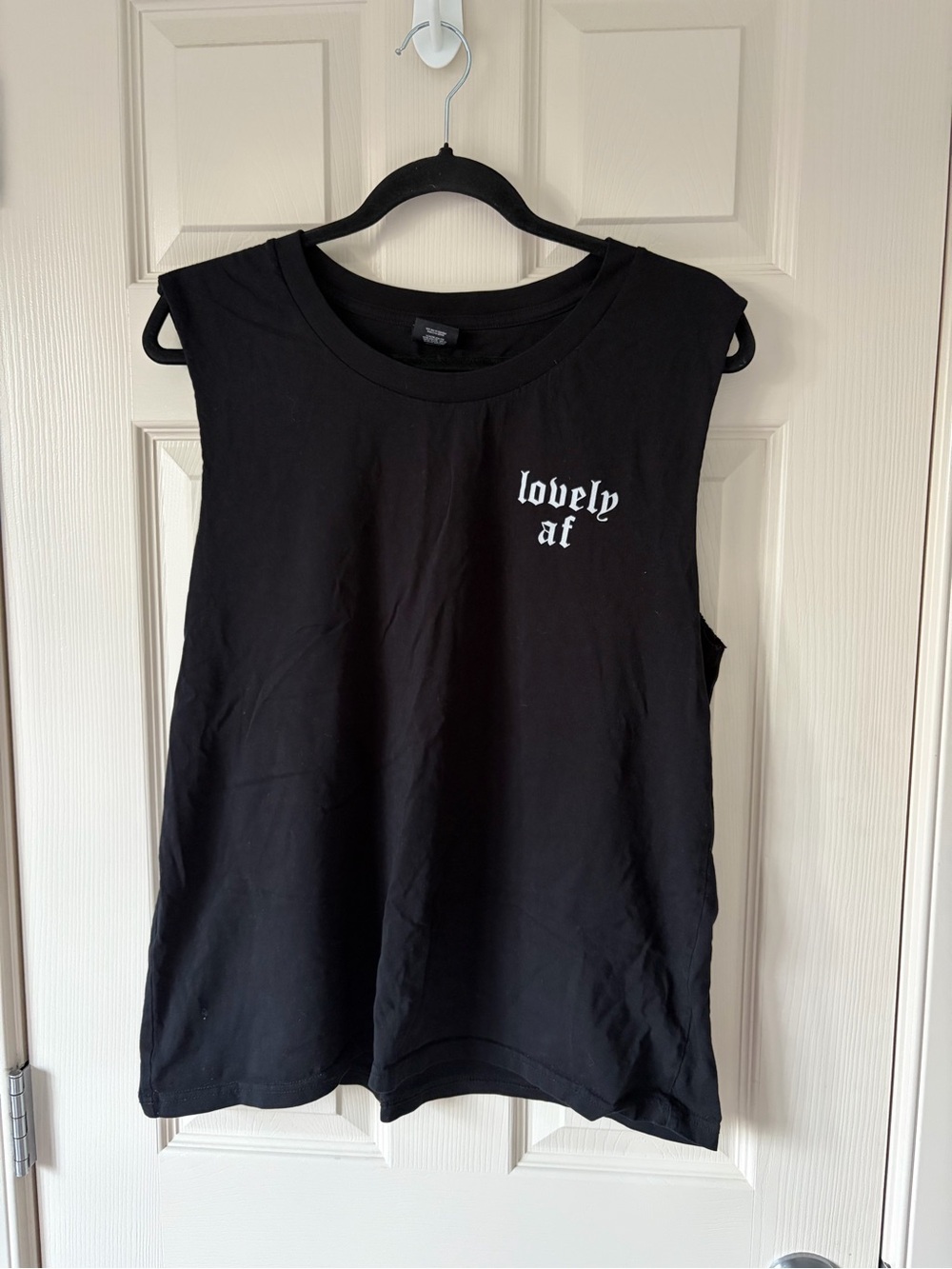 🐞 HELL BABES - Lovely AF Black White Tank Top - Size XL